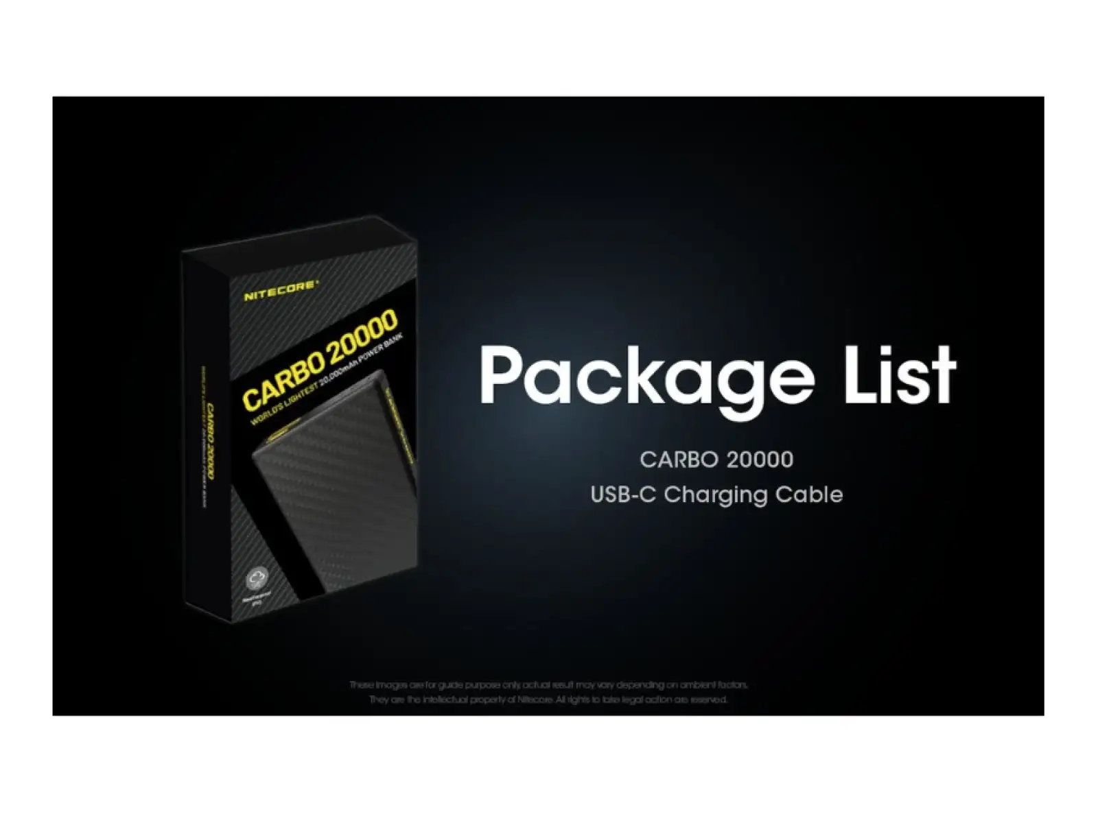 Nitecore výkonná Powerbanka CARBO 20000, USB-C, 20000 mAh