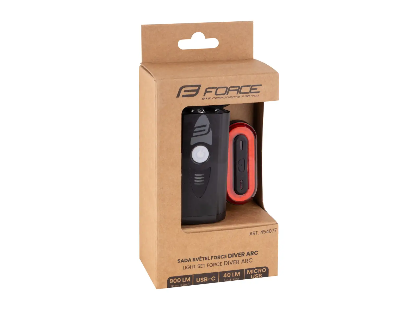 Force Diver ARC sada světel přední a zadní USB