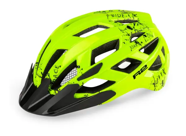 R2 Lumen Junior dětská přilba neon žlutá/ černá lesklá