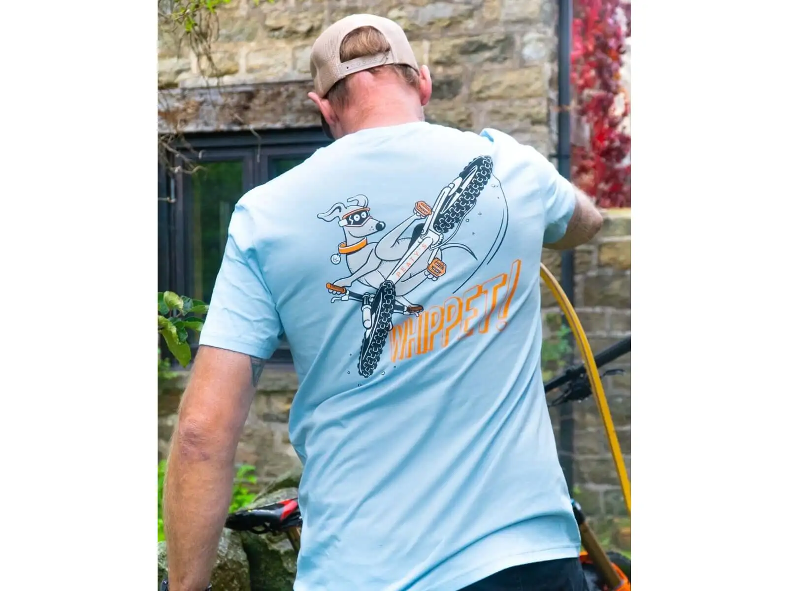 Peatys Ride Wear pánské triko krátký rukáv světle modrá s potiskem