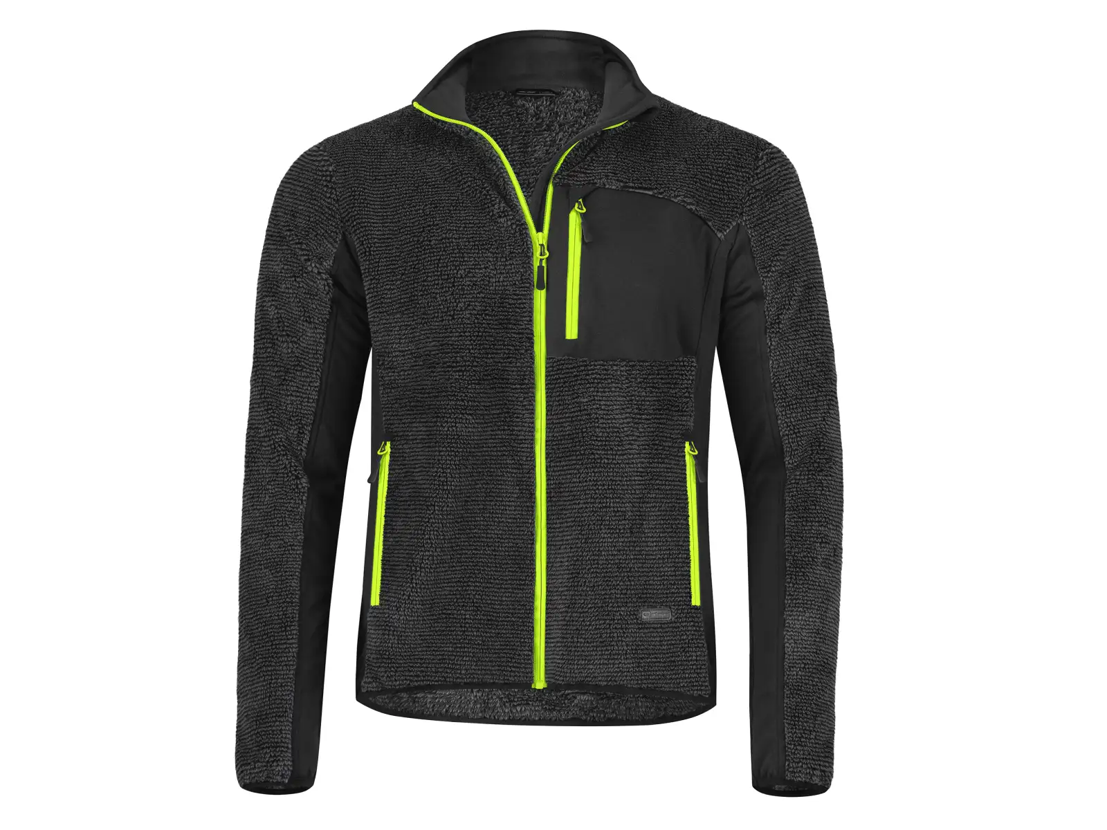 Etape Warmer pánská mikina antracit/žlutá fluo