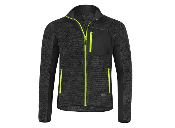 Etape Warmer pánská mikina antracit/žlutá fluo