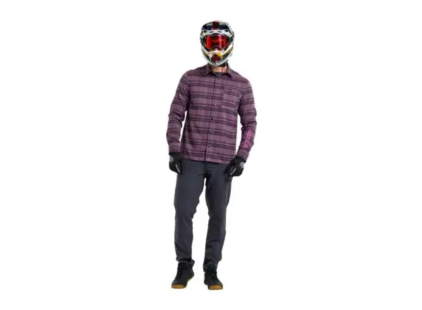 Troy Lee Designs Grind Flannel pánská košile Plaid Deep Purple