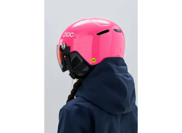 POC POCito Obex Visor dětská lyžařská přilba Fluorescent Pink