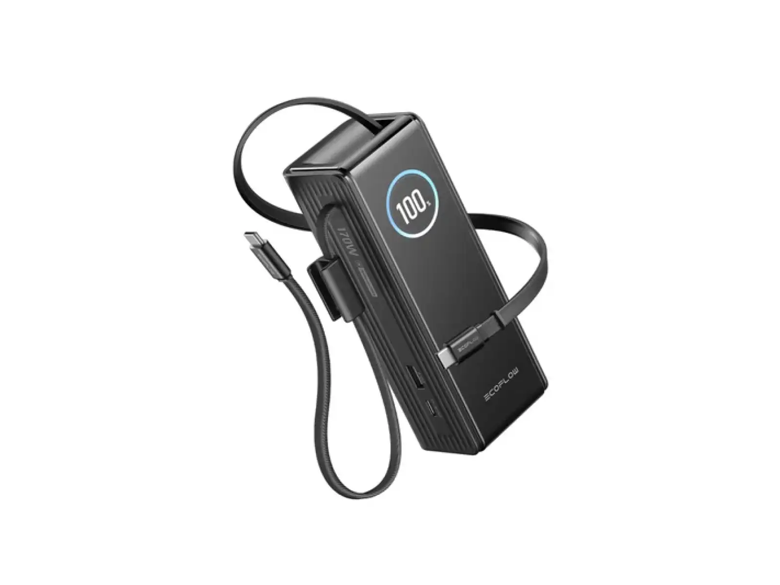 EcoFlow Rapid Power Banka (25000mAh,170W) 2x100W vestavěný USB-C kabel - černá