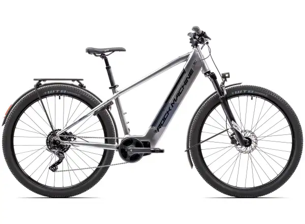Rock Machine eSTORM 70 TOUR horské elektrokolo Gloss Silver/Black/Grey