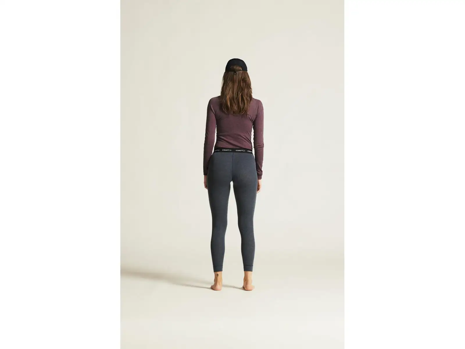 Craft Core Wool Merino dámský set triko dlouhý rukáv+kalhoty červená