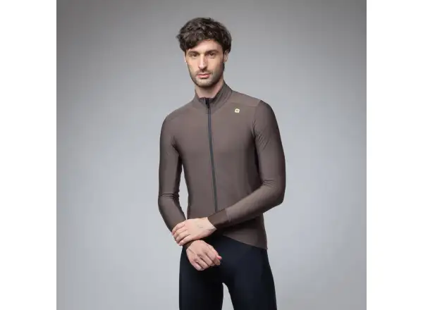 Alé Klimatik K-Idro pánský zateplený cyklistický dres Coffee