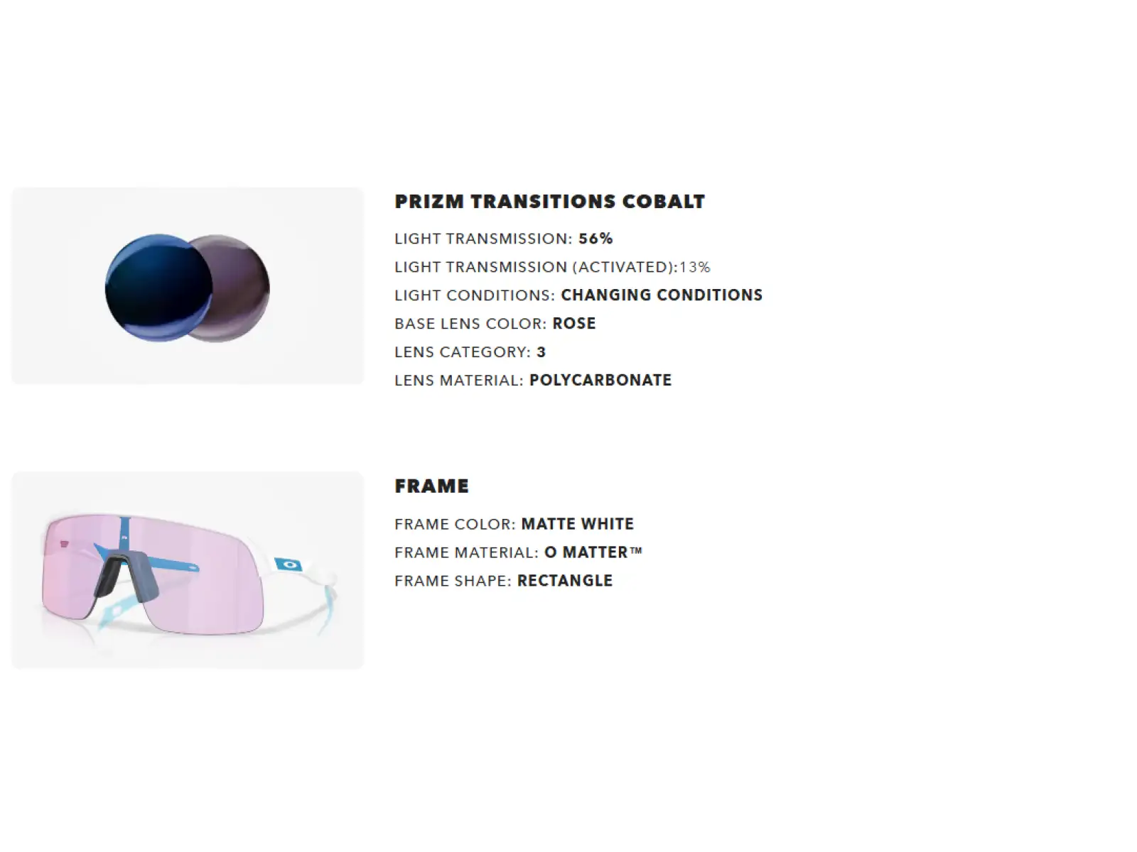 Oakley Sutro Lite fotochromatické brýle Matte White/Prizm Transitions Cobalt