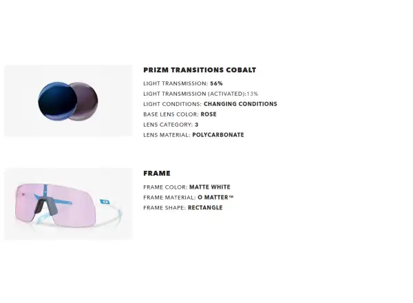 Oakley Sutro Lite fotochromatické brýle Matte White/Prizm Transitions Cobalt