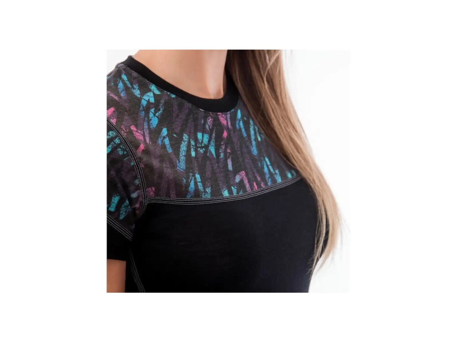 Sensor Merino Impress dámské triko krátký rukáv černá/Stripes