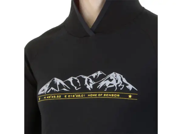 Sensor Merino Upper Mountains pánská mikina klokanka černá