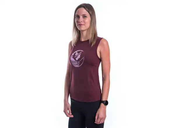 Sensor Merino Air Fox dámské triko bez rukávu Port Red
