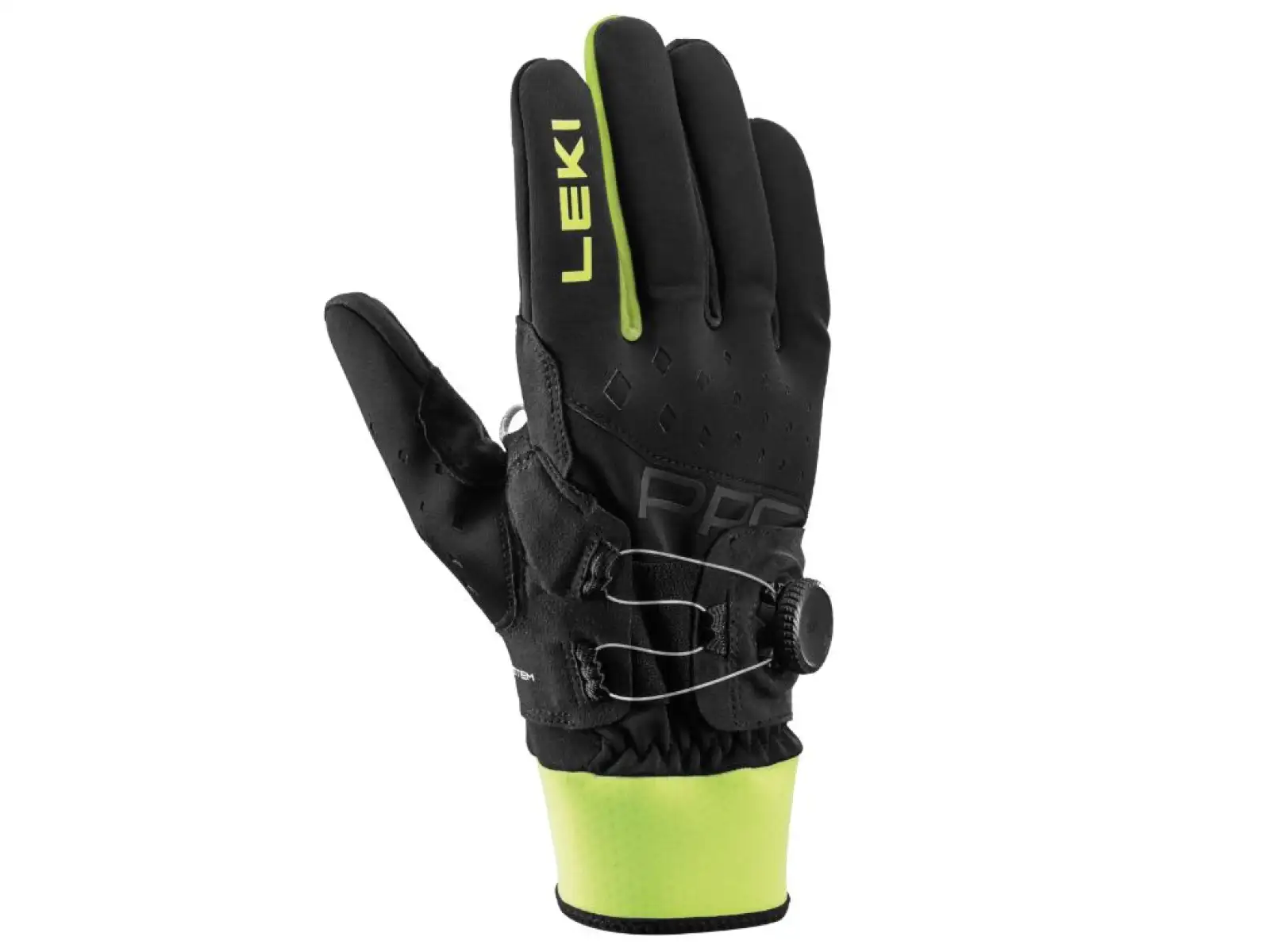 Leki PRC BOA Shark běžecké rukavice Black/Neon yellow