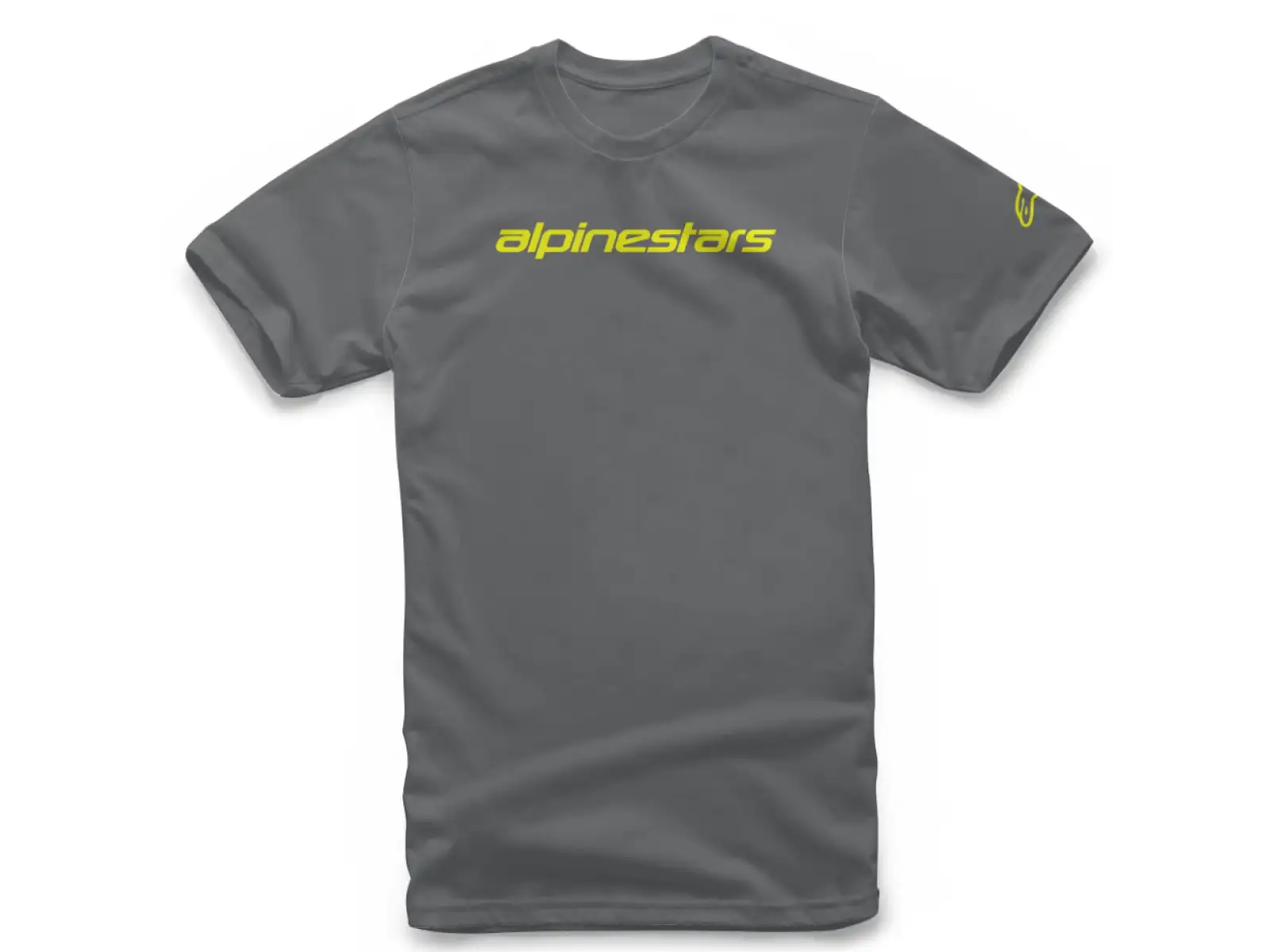 Alpinestars Linear Wordmark pánské tričko krátký rukáv Charcoal/Fluo Yellow