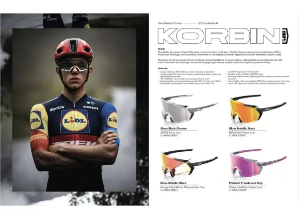 100% Korbin brýle Gloss Black Chrome HiPER Silver Mirror