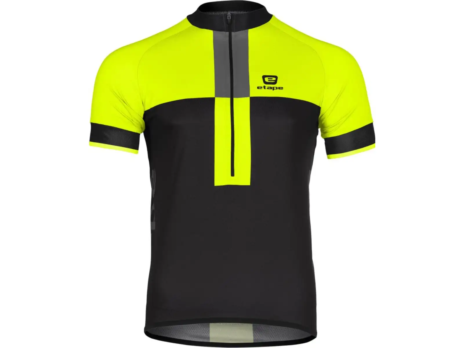 Etape Face pánský dres krátký rukáv černá/žlutá fluo