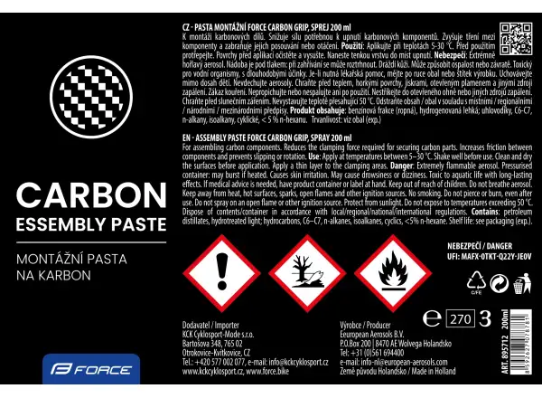 Force Carbon Grip 200 ml mazivo-sprej