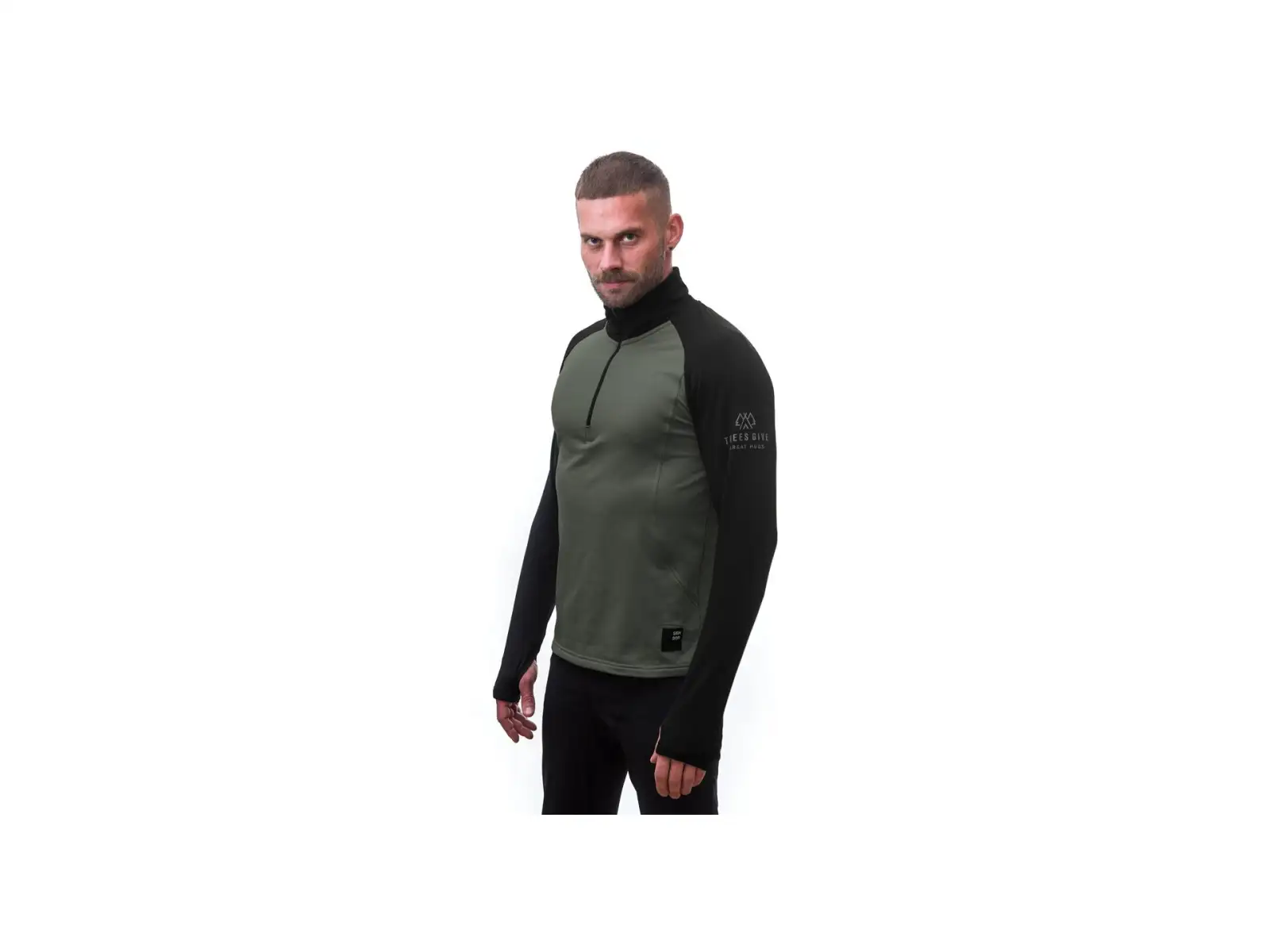 Sensor Coolmax Thermo pánská mikina Olive Green/černá