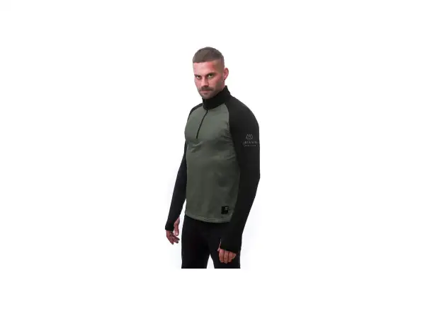 Sensor Coolmax Thermo pánská mikina Olive Green/černá