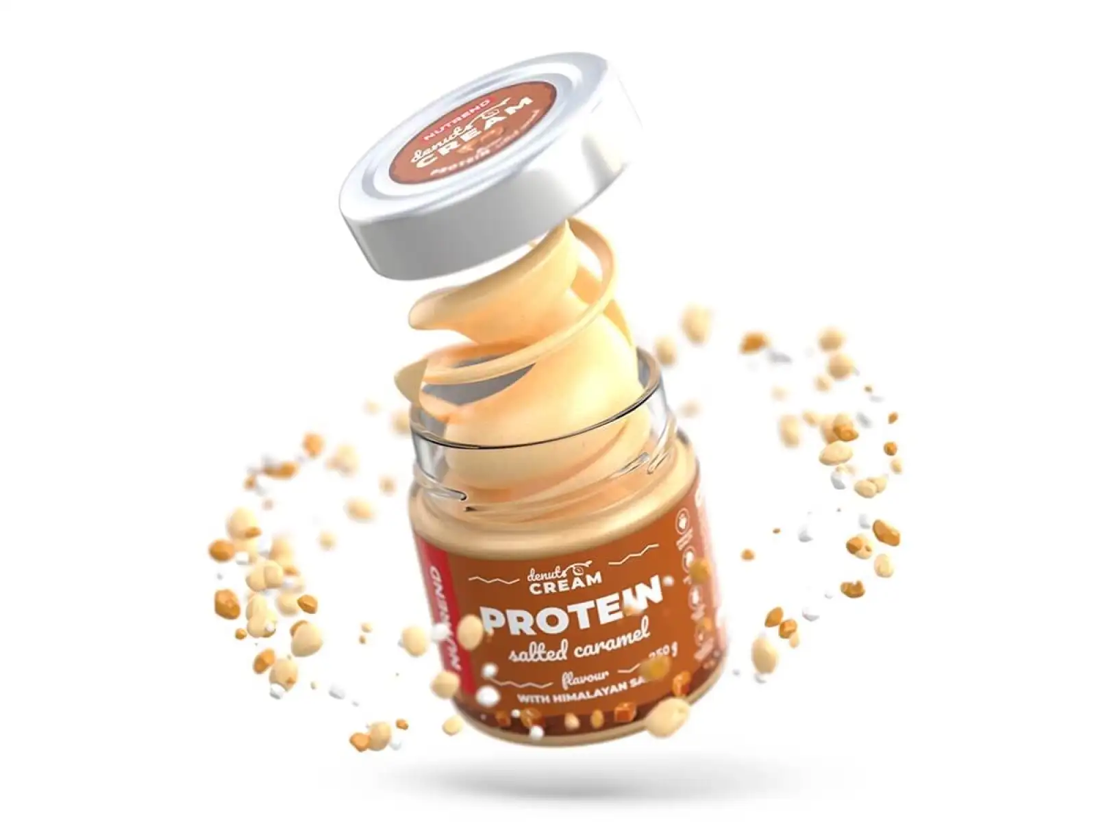 Nutrend Denuts Cream jemný ořechový krém 250 g slaný karamel s proteinem