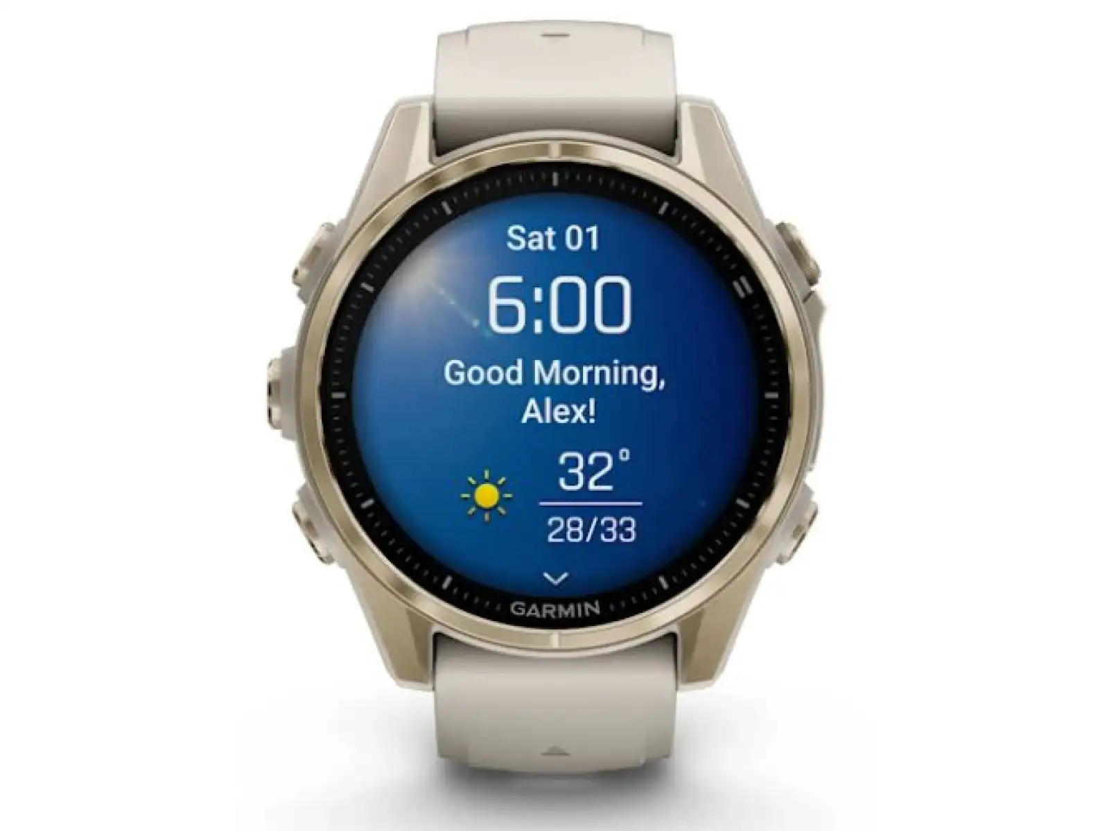 Garmin fenix 8 - 43 mm AMOLED Sapphire chytré hodinky Soft Gold Fog grey