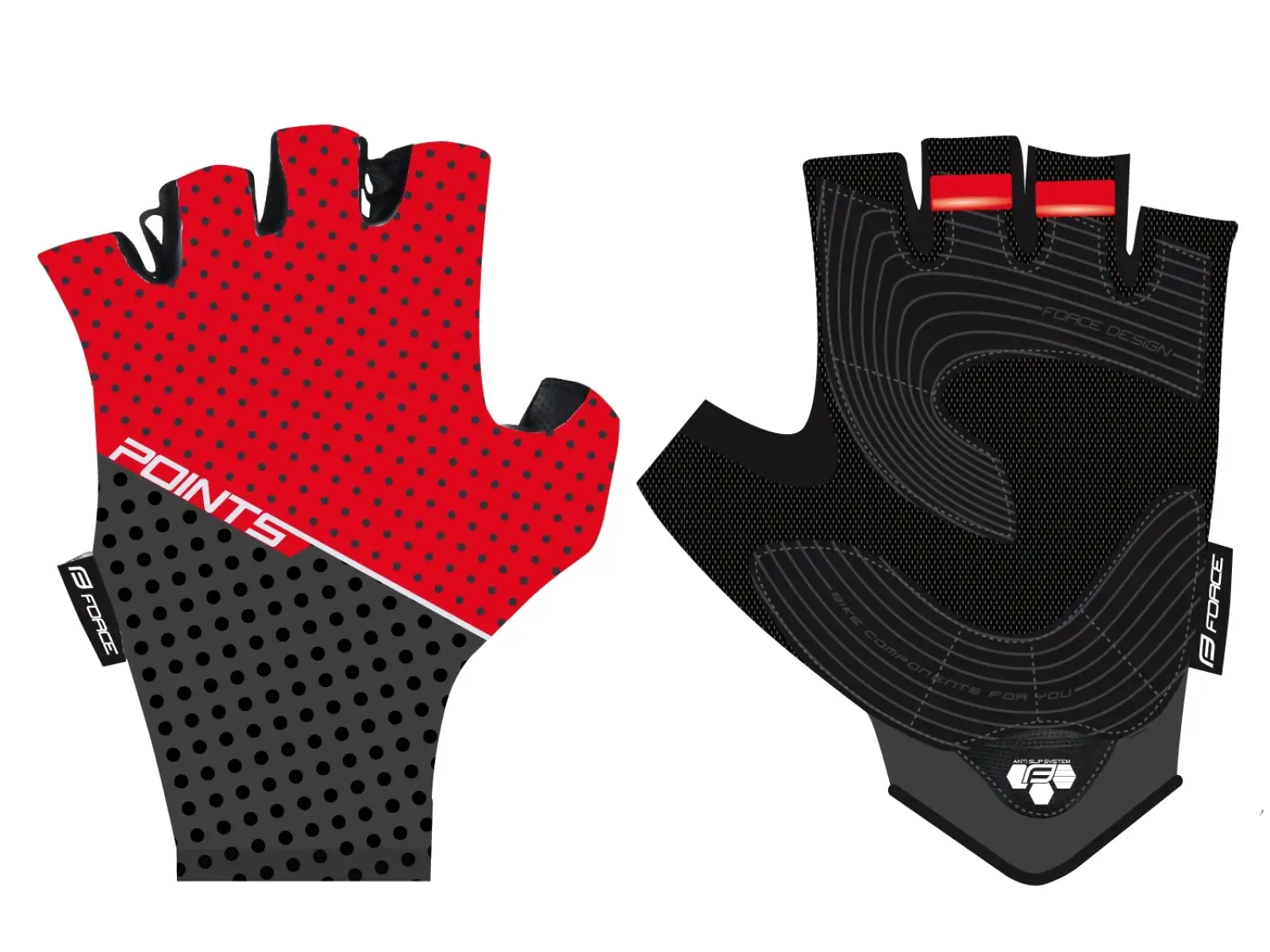 Force Points rukavice červená/černá