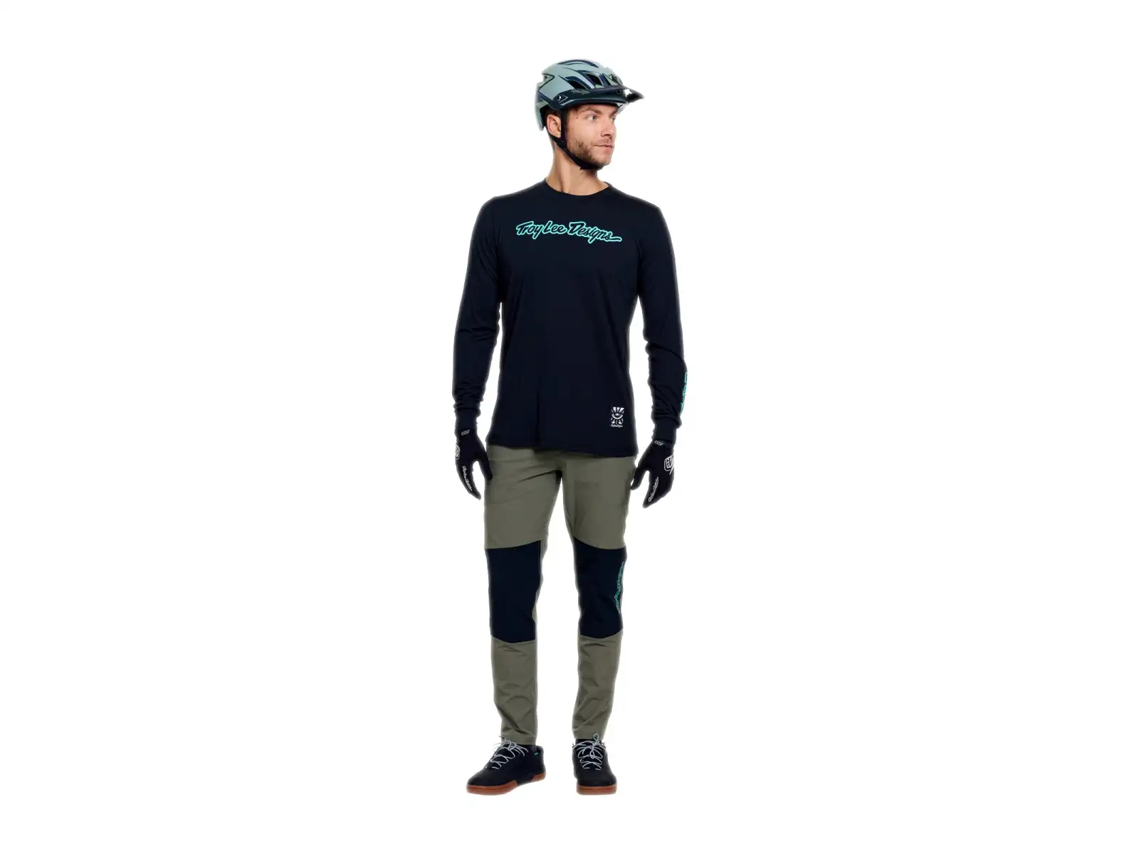 Troy Lee Designs Skyline Ride pánský dres s dlouhým rukávem Signature Black/Real Teal