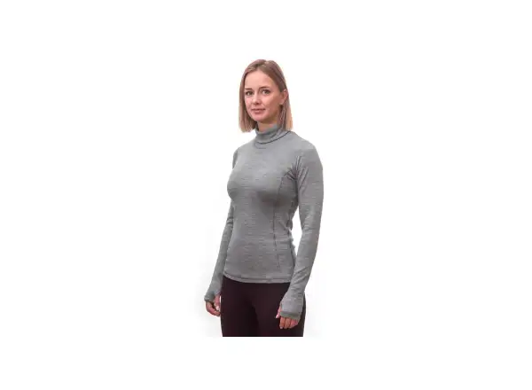 Sensor Merino Bold Roll Neck dámské triko dlouhý rukáv Cool Gray