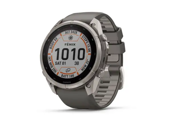 Garmin Fénix 9 Pro inReach Solar 51 mm chytré hodinky Titanium Pebble Gray/Silver Gray