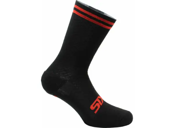 SIX2 Merinos ponožky černá/červená