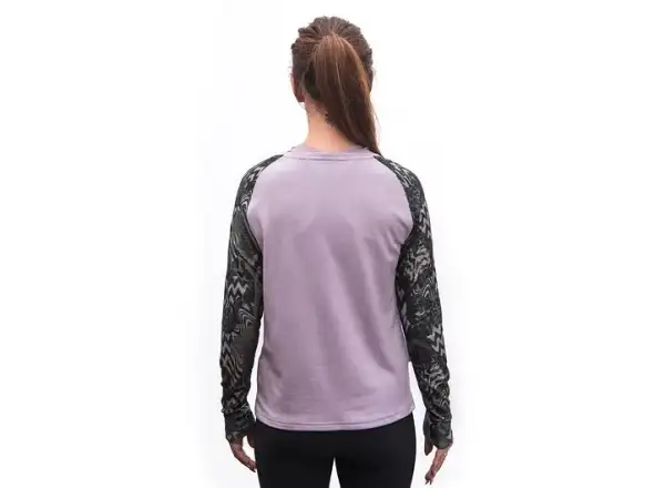 Sensor Merino Blend Impress dámské triko dlouhý rukáv Mystic Violet/Zebra