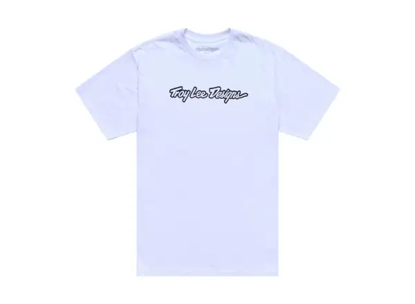 Troy Lee Designs Signature pánské triko krátký rukáv White/Black