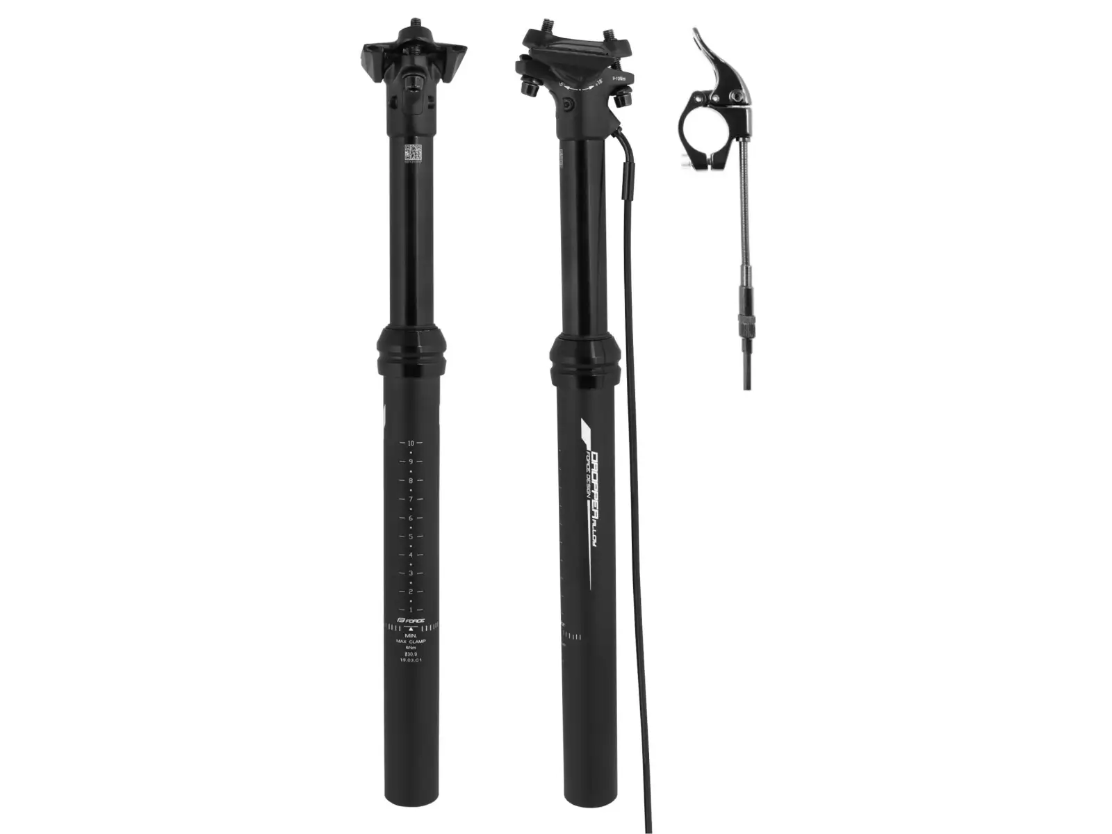 Force Dropper teleskopická sedlovka 100 mm 31,6x405 mm černá
