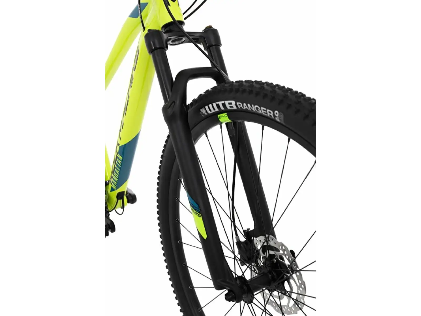 Rock Machine Manhattan 40-29 horské kolo gloss radioactvie yellow/black/petrol blue