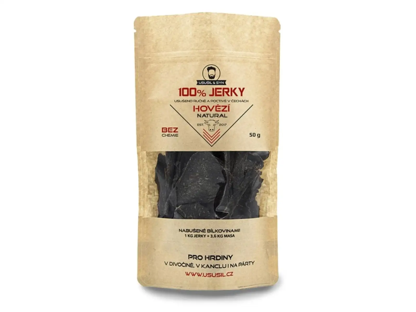 Usušil & syn 100% JERKY Hovězí natural 150 g