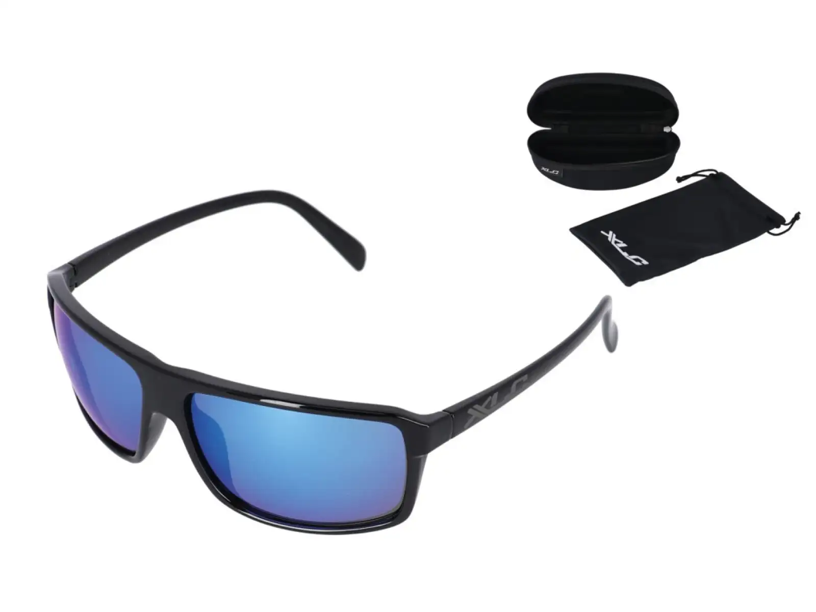 XLC Phoenix cyklistické brýle černé obroučky/modrá zrcadlová skla