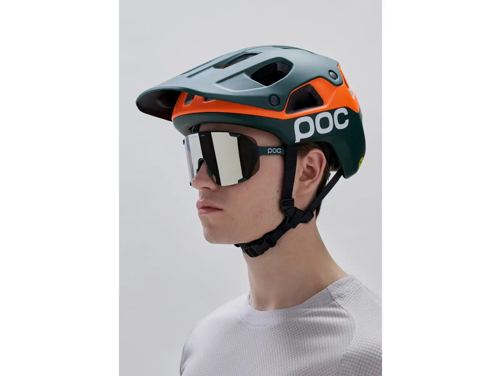POC Cularis Pure MTB přilba Pargasite Green Matt/Fluorescent Orange Matt
