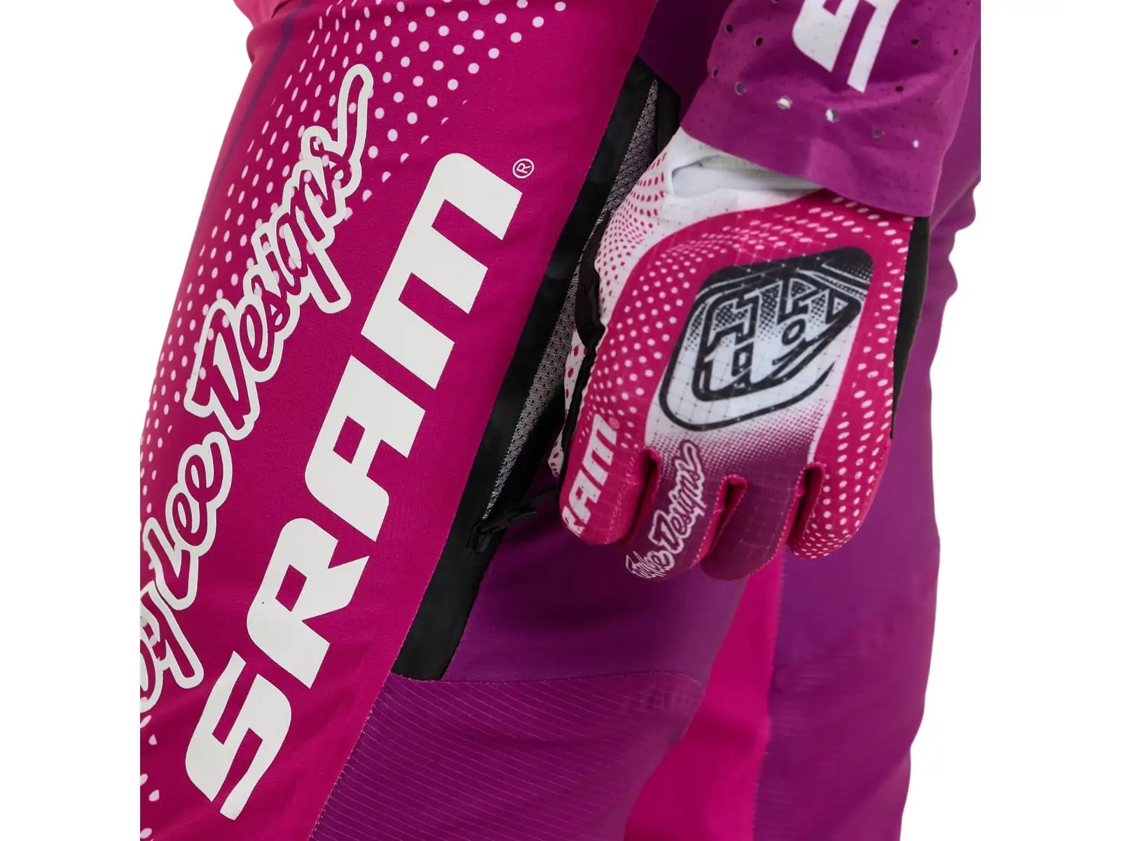 Troy Lee Designs x SRAM Sprint pánské kalhoty Radioscape Fuchsia