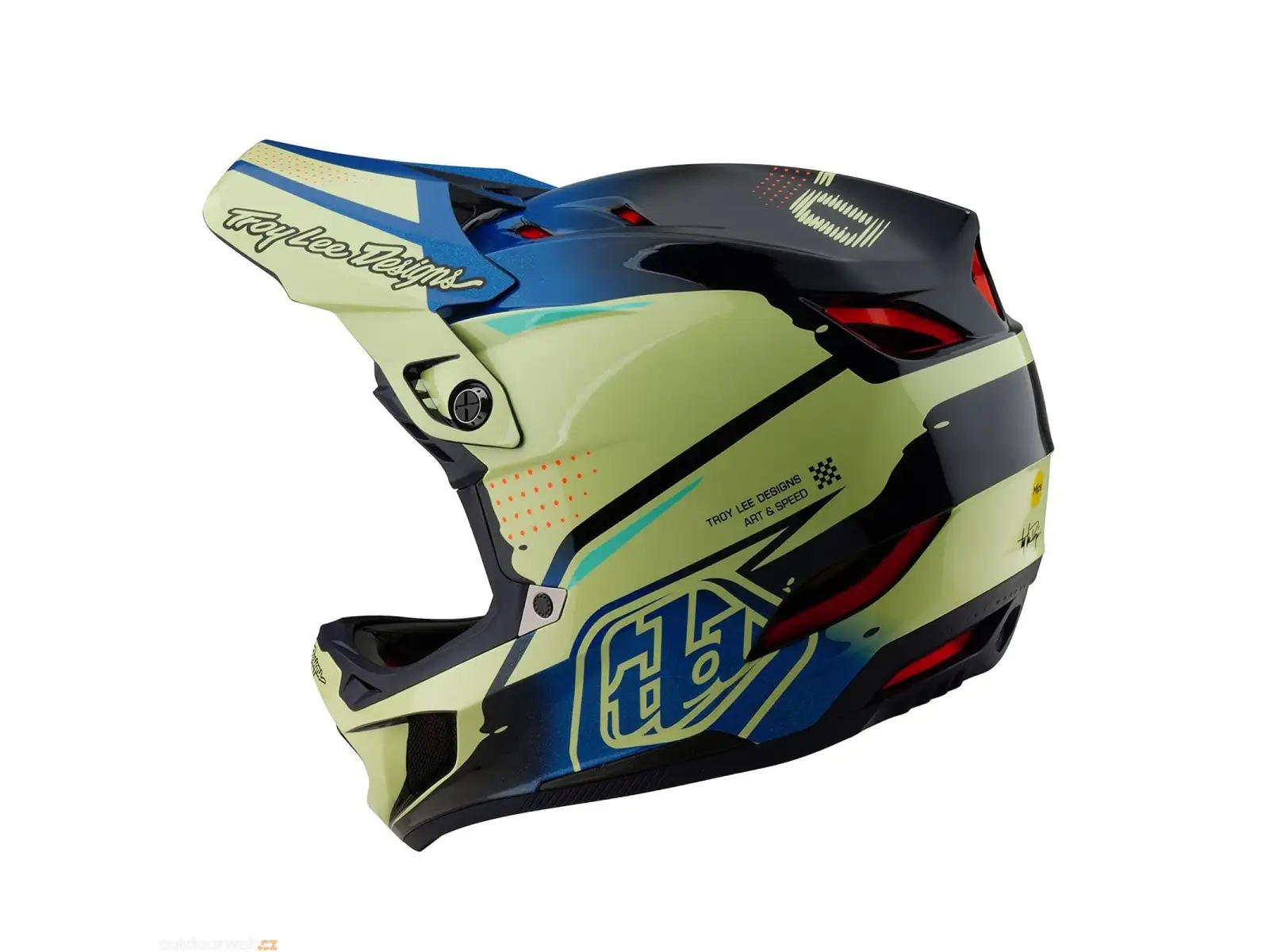 Troy Lee Designs D4 Composite integrální přilba Drip Glo Yellow