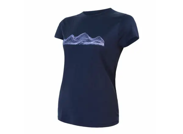 Sensor Merino Active PT Mountains dámské triko krátký rukáv Deep Blue