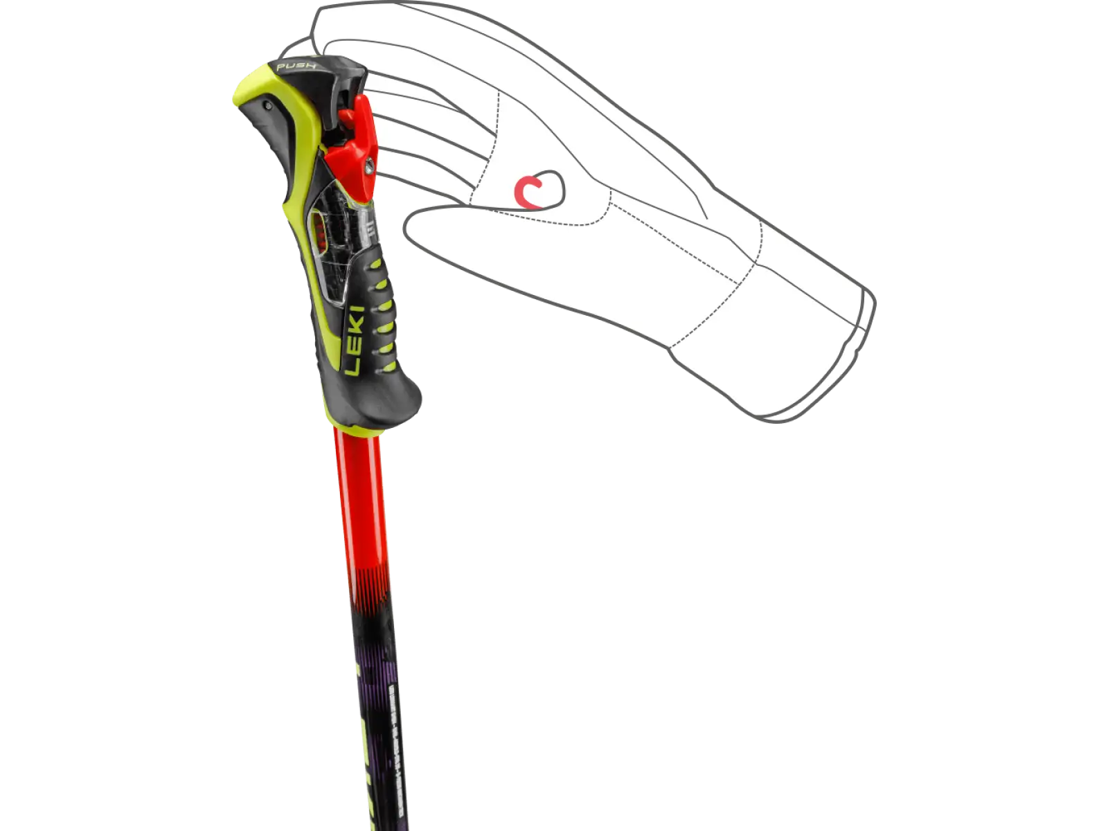 Leki WCR Pro SL TR sjezdové hole Bright red-violet-neonyellow