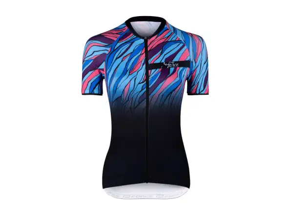 Force Life Lady dámský dres krátký rukáv černá/modrá/růžová