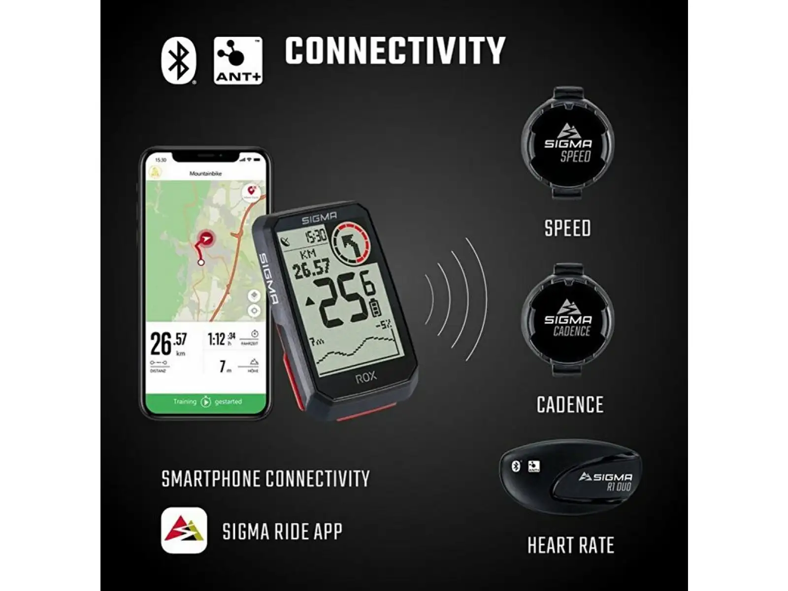 Sigma ROX 4.0 GPS computer SET se sensory černá