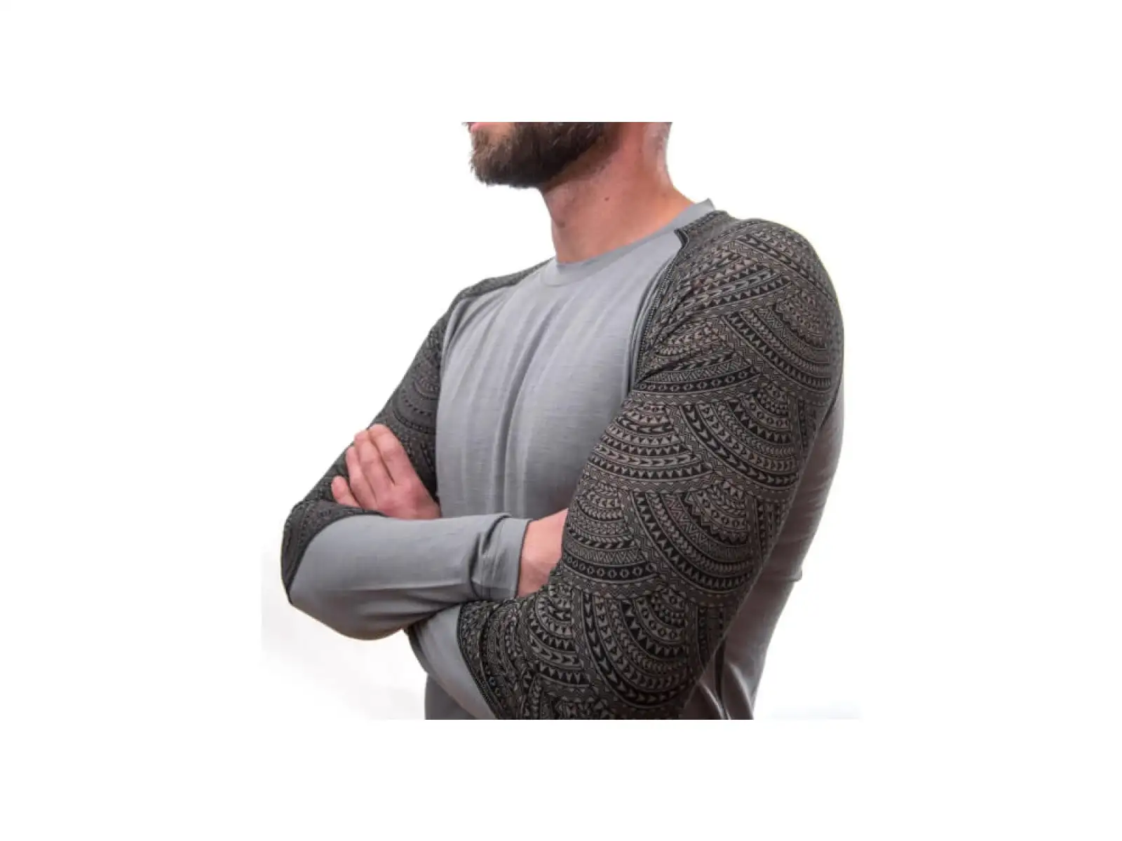 Sensor Merino Impress pánské triko dlouhý rukáv šedá/Maori