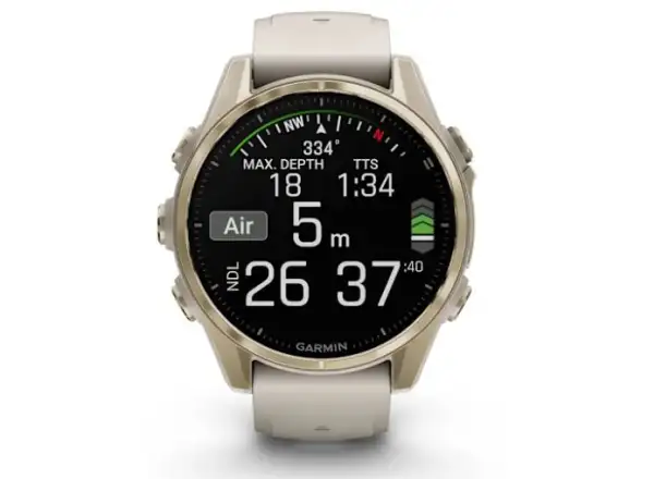 Garmin fenix 8 - 43 mm AMOLED Sapphire chytré hodinky Soft Gold Fog grey