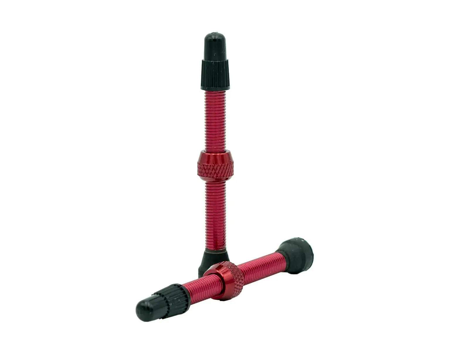 No Tubes Universal Tubeless Alu ventilky 55 mm - pár červená