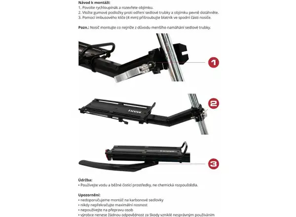 MAX1 Sport nosič na sedlovku s blatníkem černá