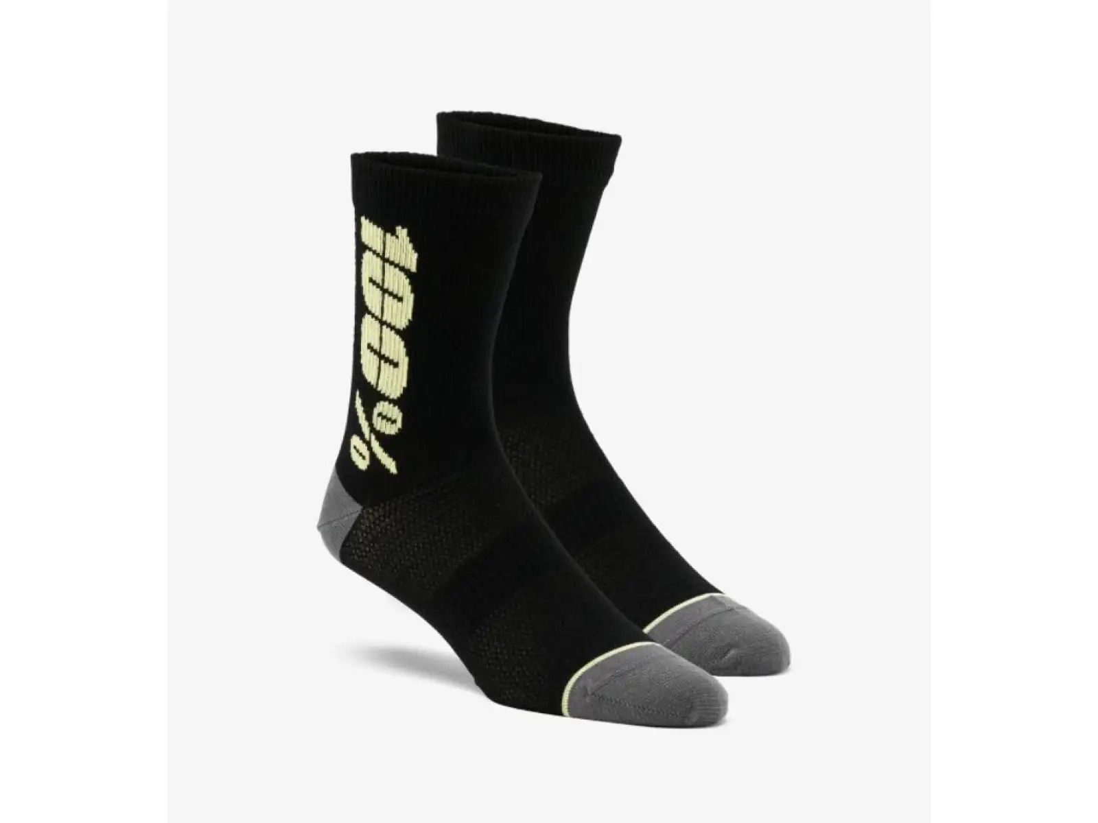 100% Rythym Merino MTB ponožky Black/Yellow