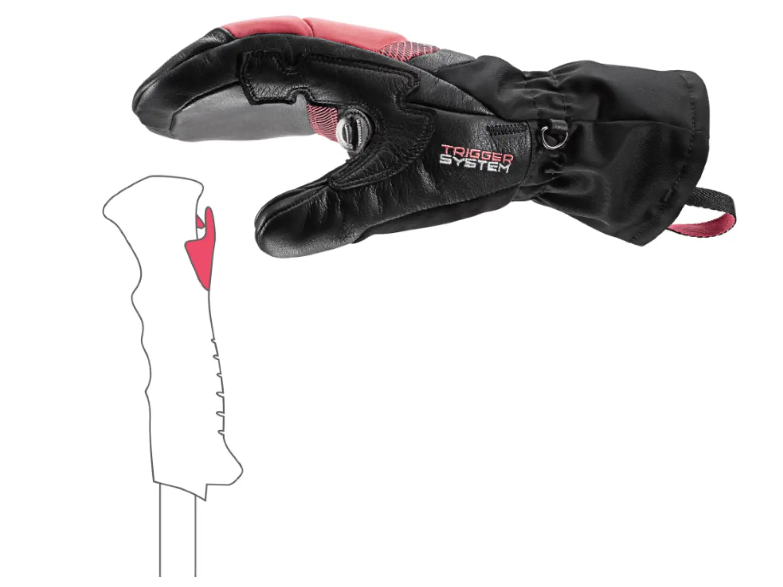 Leki Griffin Base 3D Women Mitt dámské rukavice Black-Rose